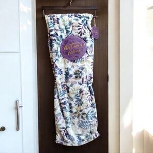 Autumn Vibes 50" X 70" Velvet Plush Throw Purple Teal Cream Colors